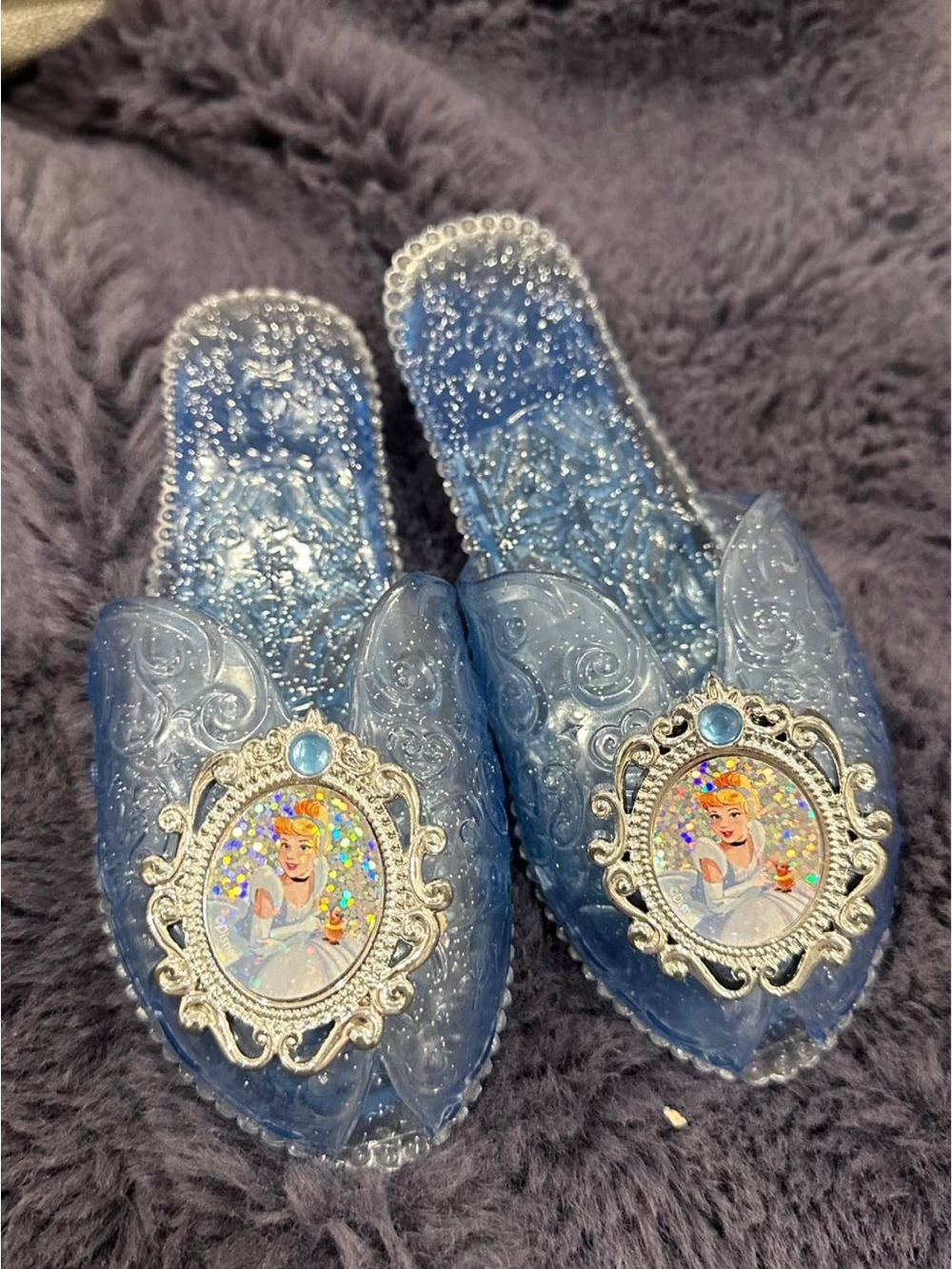 Toddler girl Disney Princess Cinderella Blue Princess Slip-On Dress Shoes